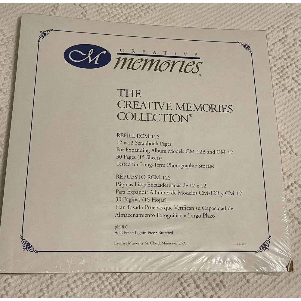 CreativeMemories 12x12 Picture Pocket Pages Sealed New Set of 2 RCM-12P